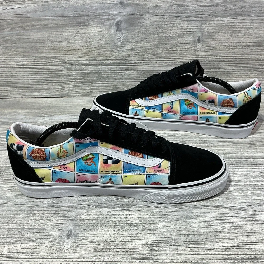Vans Old Skool LOTERIA Special Edition Shoes Mens 11.5 Black Suede MultiColored